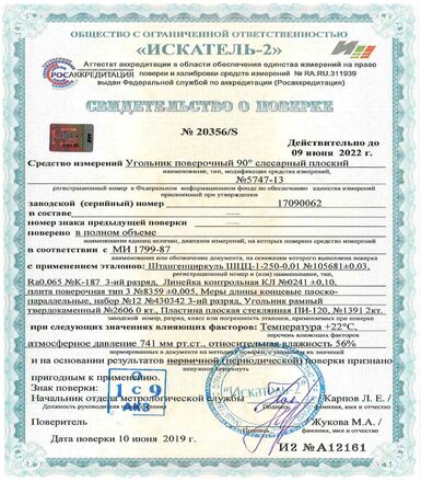 Свидетельство о поверке